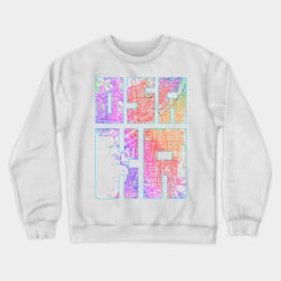 Osaka, Japan City Map Typography - Colorful Crewneck Sweatshirt